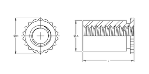 Self-Clinching Standoff, Miniature, 300 Series Stainless Steel, Passivated, M3 x 7, 100 Pack