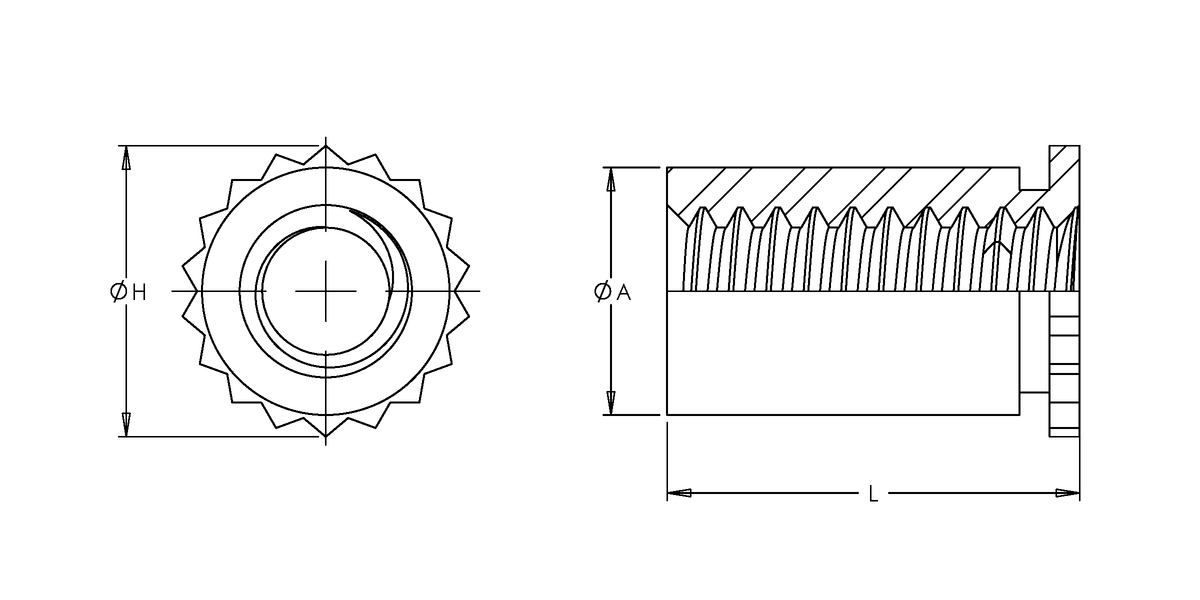 Self-Clinching Standoff, Miniature, 300 Series Stainless Steel, Passivated, 4-40 x 0.250, 100 Pack