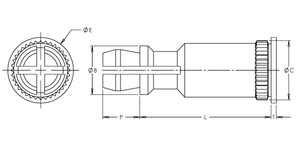 Broaching Standoff, Spring Top, Brass CDA-360 x 0.250, 100 Pack