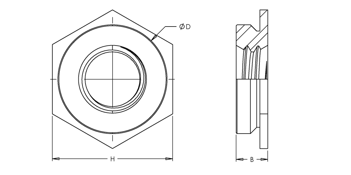 Self-Clinching Nut, Flush, 300 Series Stainless Steel, Passivated, 1/4-28 x 4, 50 Pack