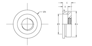 Flush Mounted Retainer Component, 300 Series Stainless Steel, Passivated, 6-32 x 1, 100 Pack