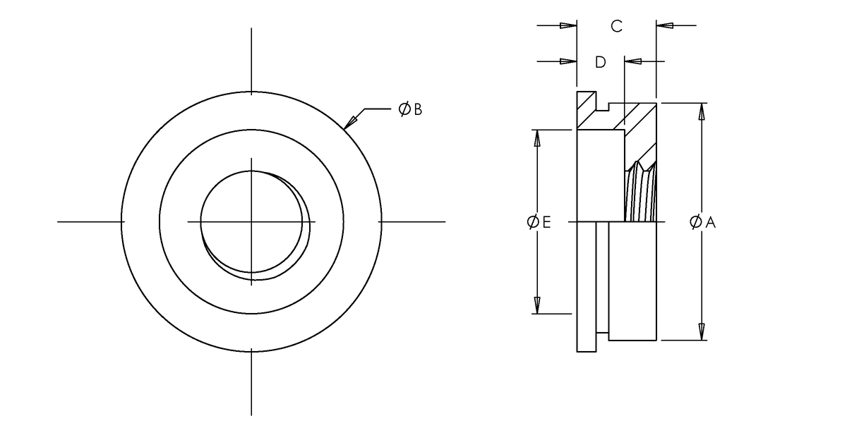 Flush Mounted Retainer Component, 300 Series Stainless Steel, Passivated, Metric, M5x0.8 x 1, 100 Pack