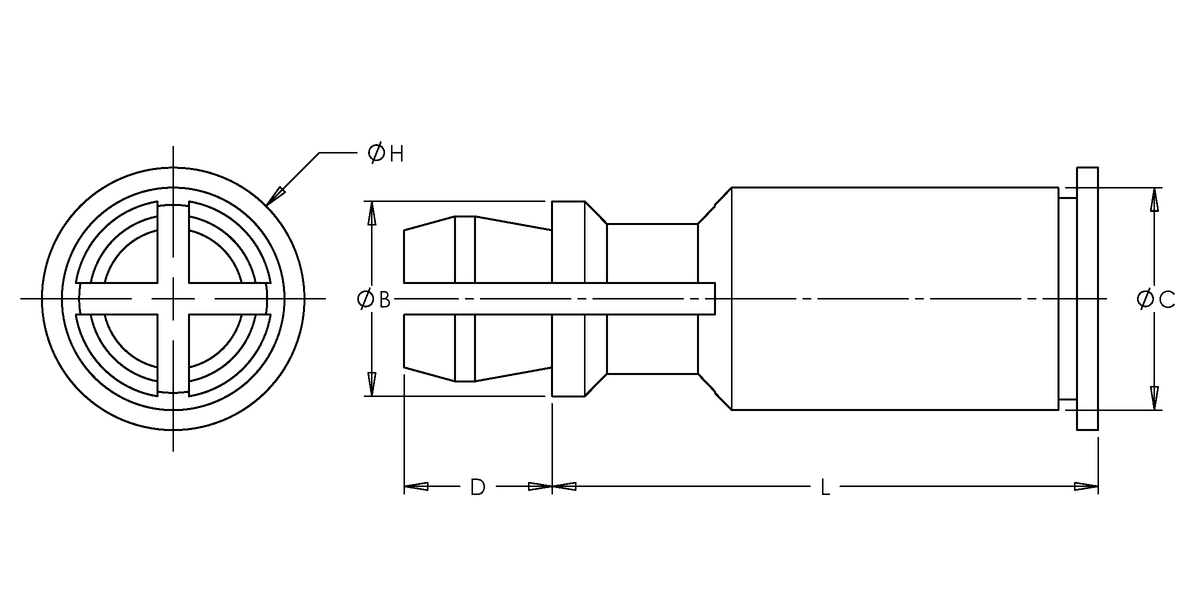 Self-Clinching Standoff, Spring Top, 7075-T6 Aluminum, 0.156 x 0.875, 100 Pack