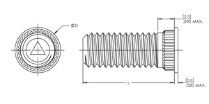 Broaching Stud, Phosphor Bronze CDA-510, Electro Tin, Metric, M5x0.8 x 15, 100 Pack