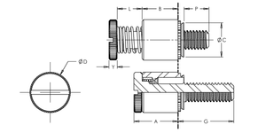 Self-Clinching Panel Fastener, 300 Series Stainless Steel, Passivated, 1/4-20 x 0.375, 50 Pack