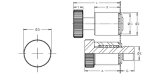 Self-Clinching Panel Fastener, Plunger, Steel, Bright Nickel, Metric, CPN-04-4, 0.250 x 0.310, 100 Pack