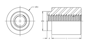 Nut Spacer, Reel Mounted, Steel, Electro Tin, M2x0.4 x 4, 100 Pack