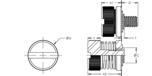 Self-Clinching Panel Fastener, Low Profile, Steel, Bright Nickel, M5x0.8, Type 2, 100 Pack