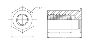 Self-Clinching Standoff, Thin Sheet, 7075-T6 Aluminum, 4-40 x 0.375, Partial Thread, Hole Dia.: 0.166, 100 Pack