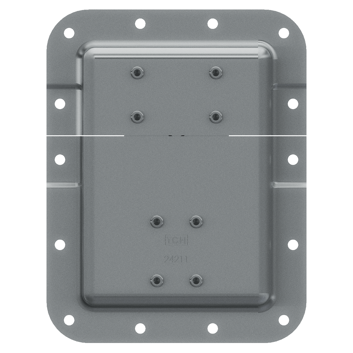 back view of large recessed twist catch
