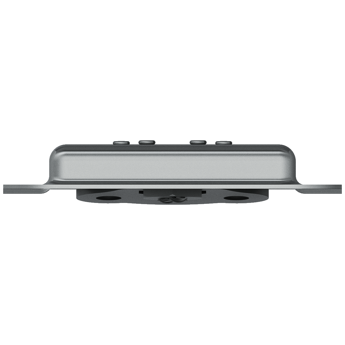 top view of recessed catch with mounting holes