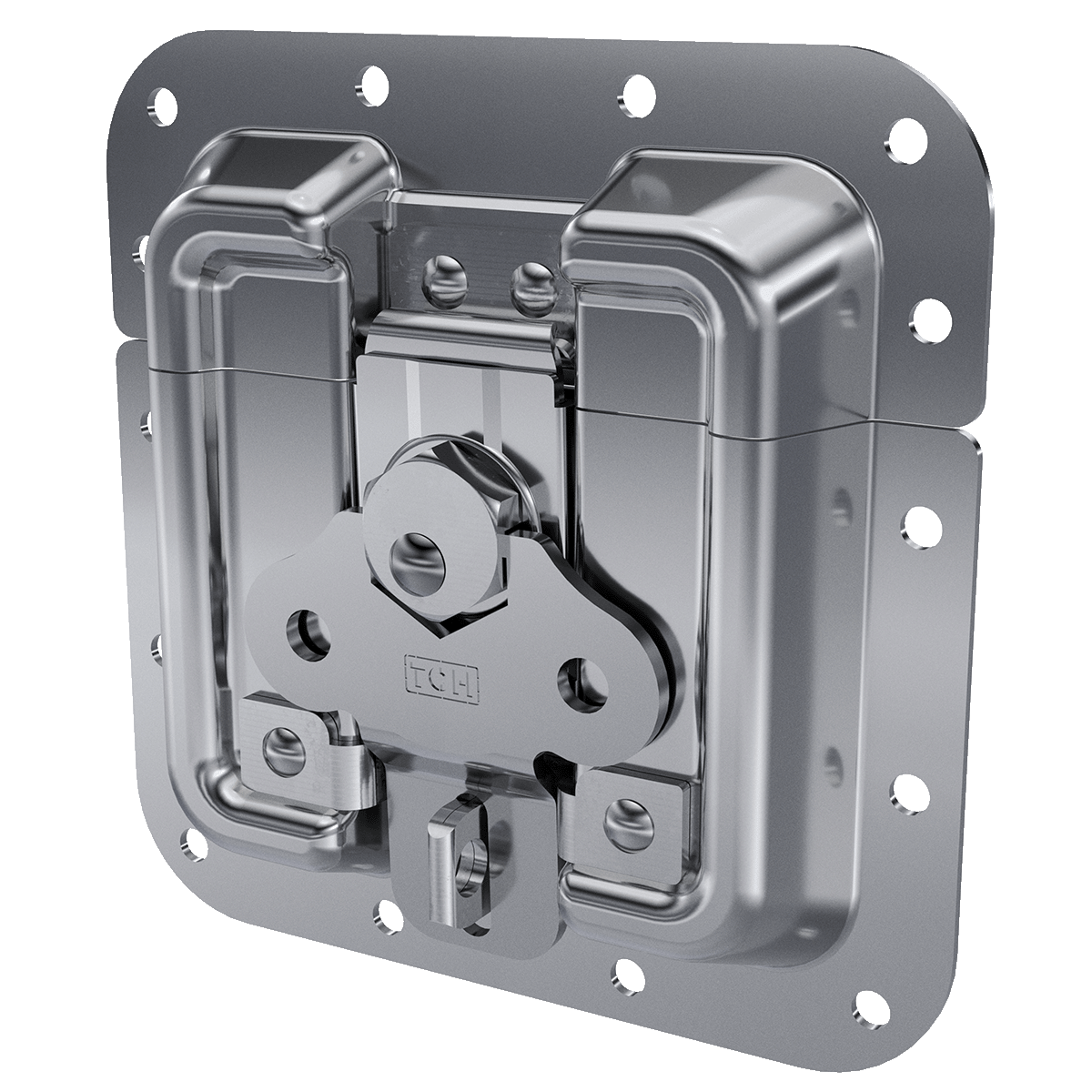 Pad lockable Protective Surface Mount Latch 3/4 view