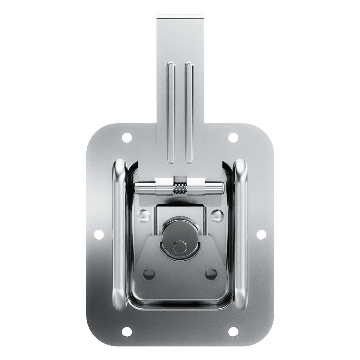 front view of flush-mount recessed catch
