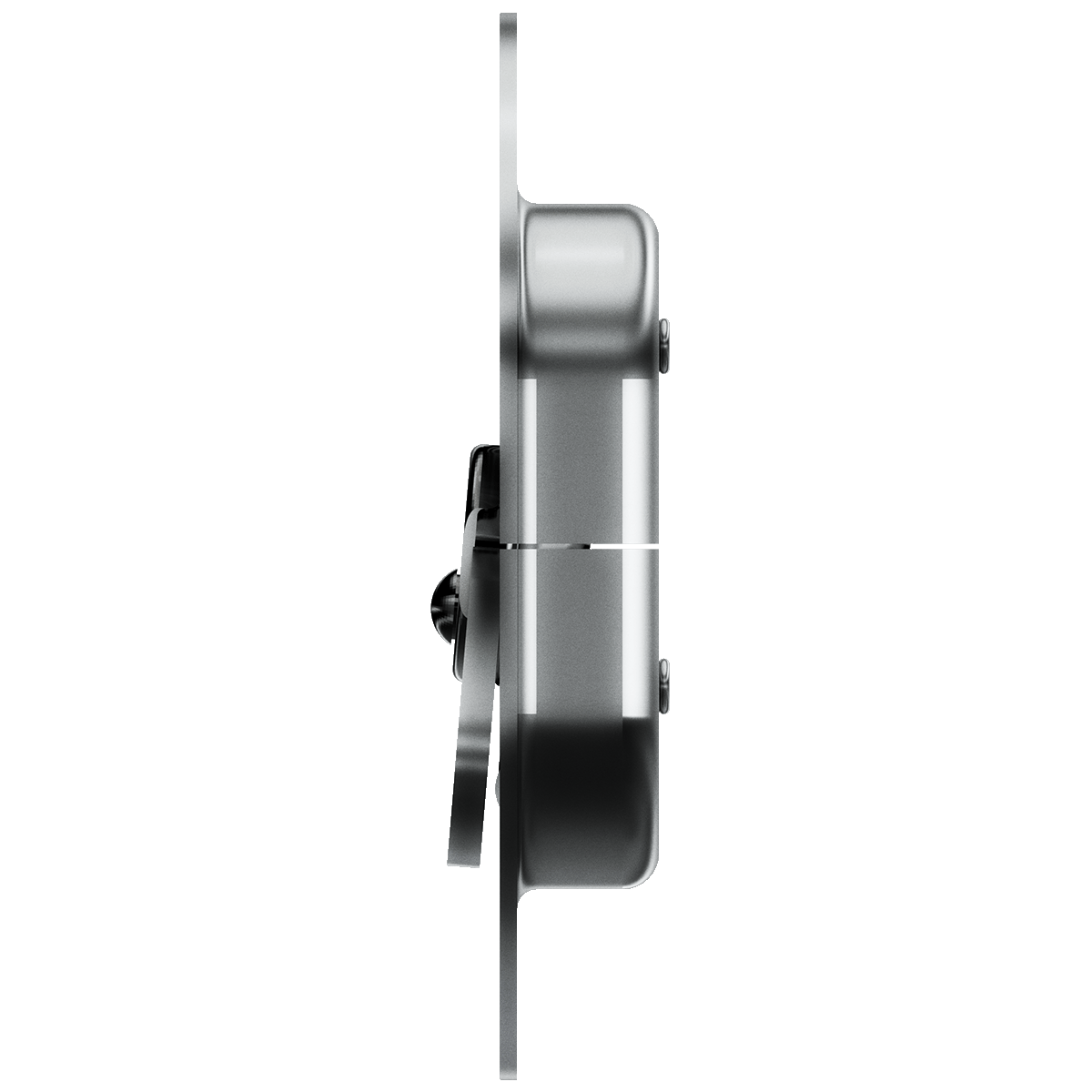 right side view of compact flush-mount twist latch