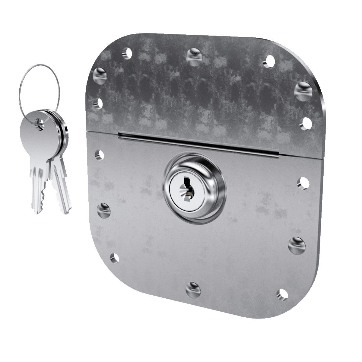 Key lockable Recessed Catch, 3/4 view