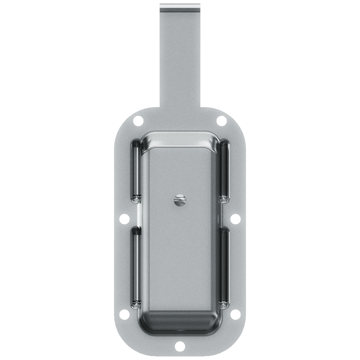 rear view of recessed drawlatch mounting panel