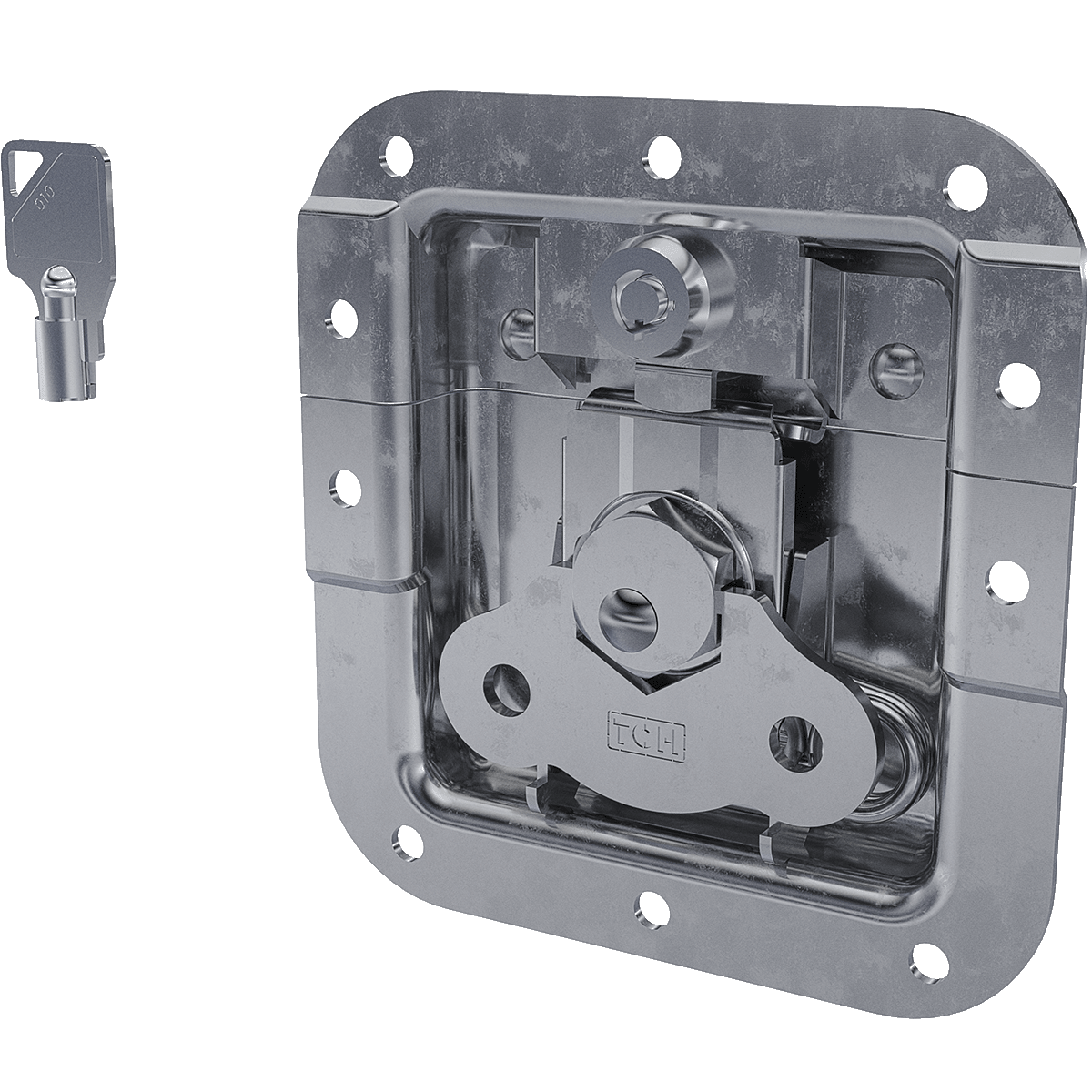 Render of Medium Recessed Key lockable Twist Catch with 7/8&quot; Extrusion Offset