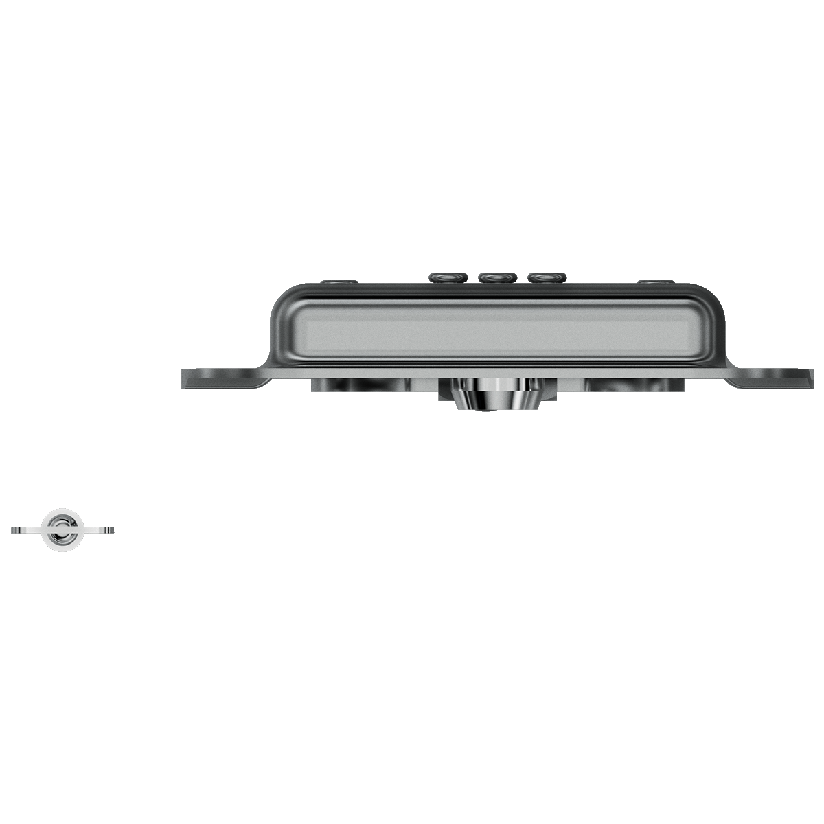 top view showing recessed housing and flush key access