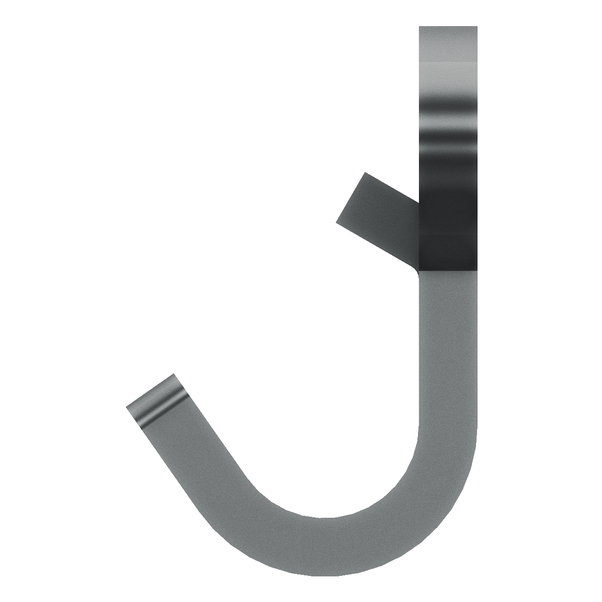 right side view of strike plate showing flat profile and tabbed section