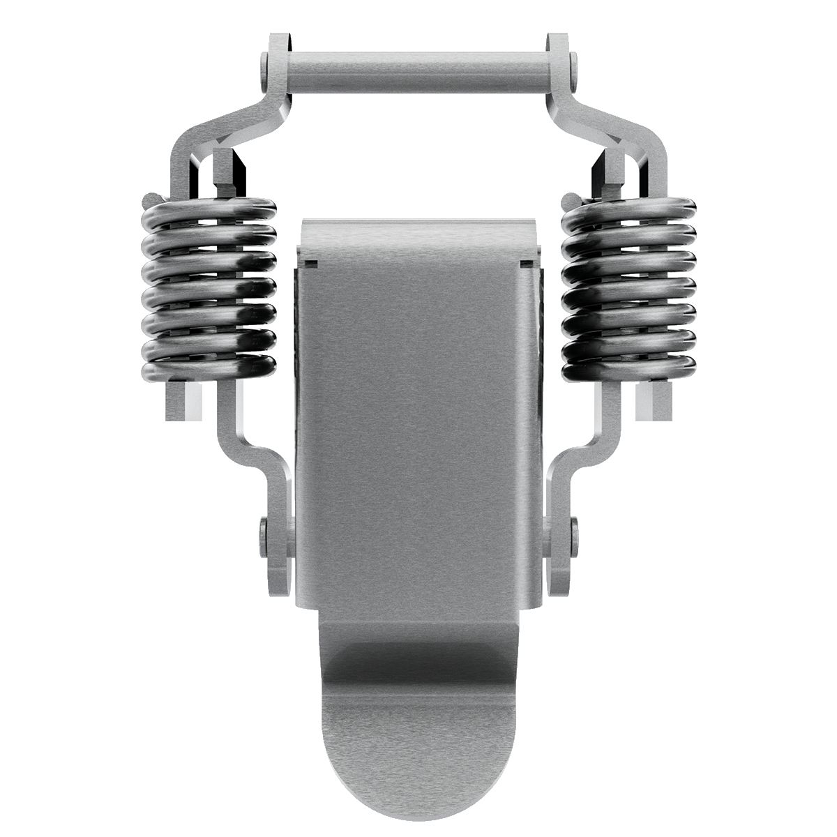 front view showing compression spring latch face