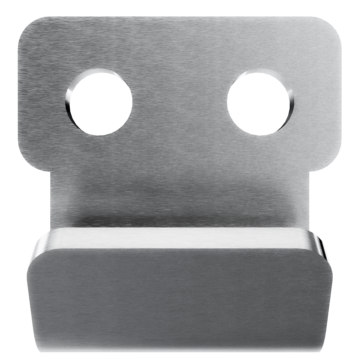 front view of stainless steel strike with flat face