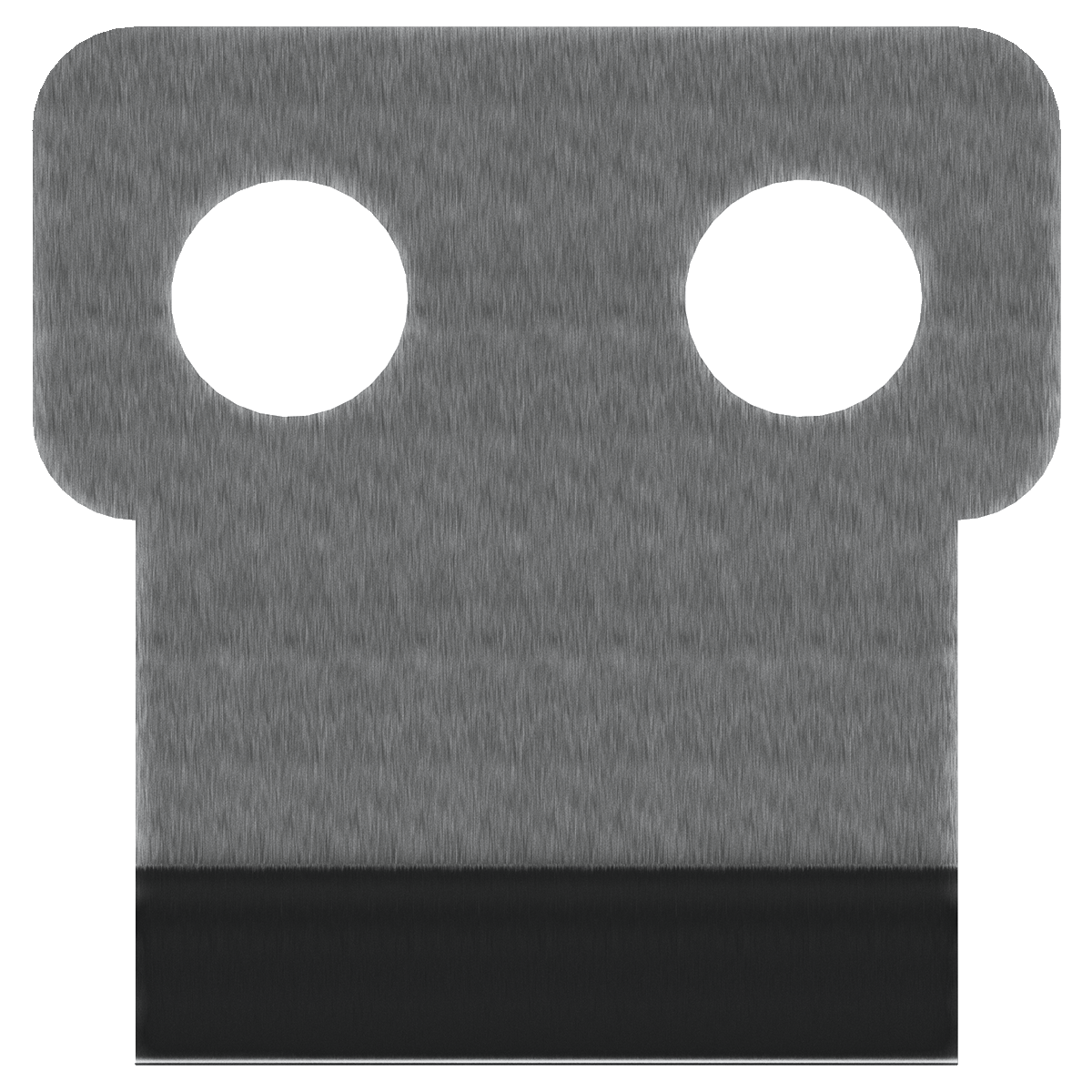 rear view of low profile stainless strike plate