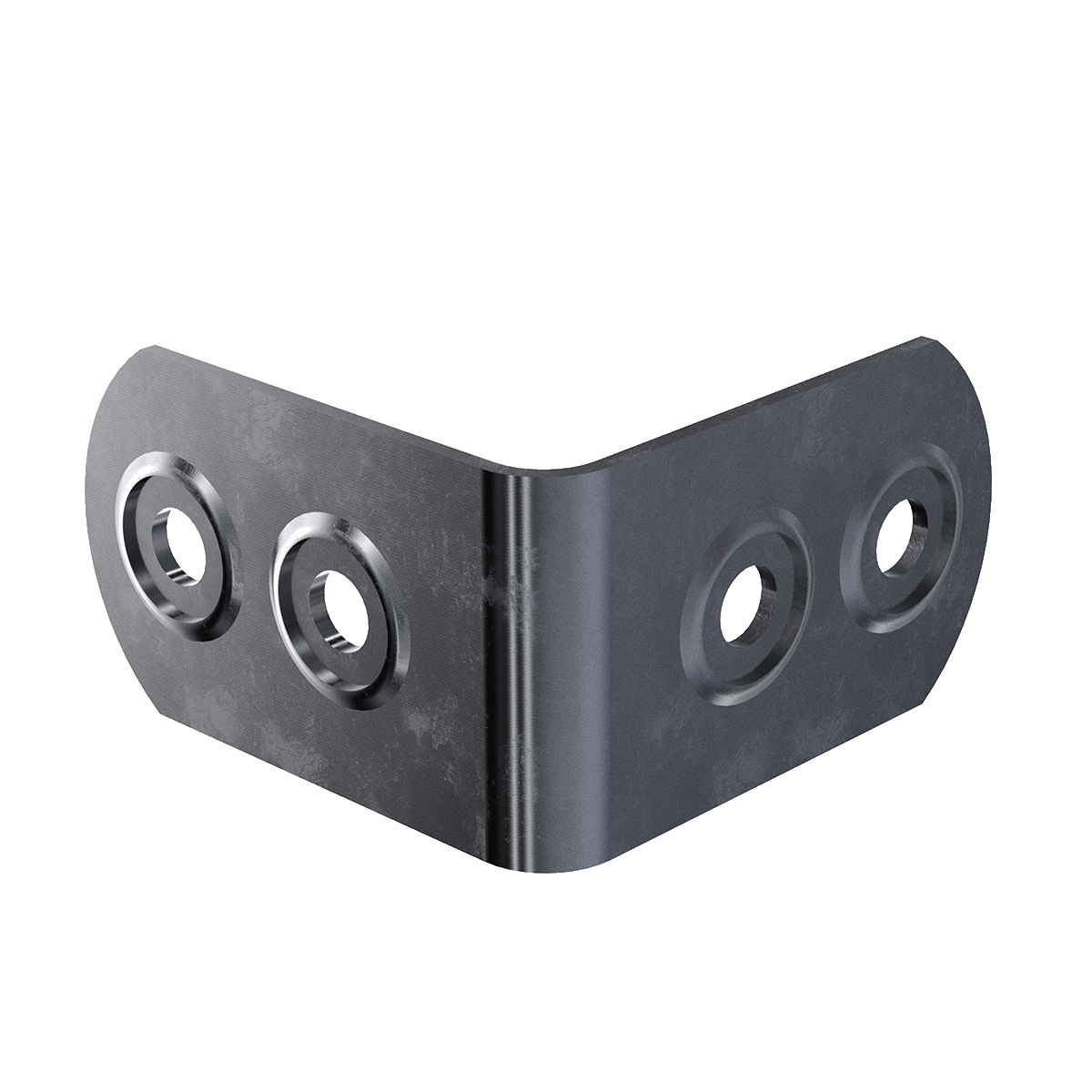 Small Four-Hole Clamp With Rivet Protectors, 3/4 view