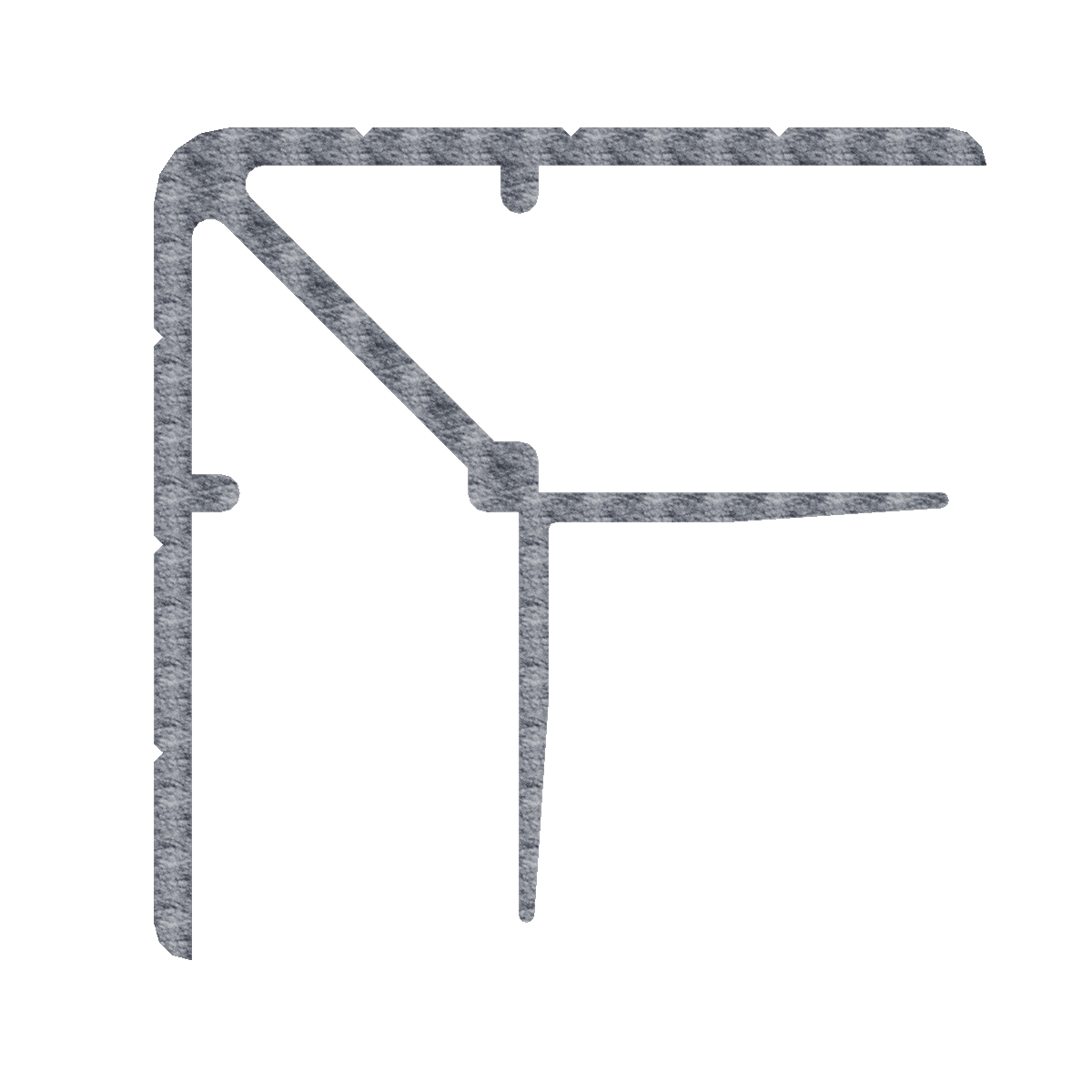 1/2&quot; Aluminum Double Angle Extrusion, 10 Feet Length