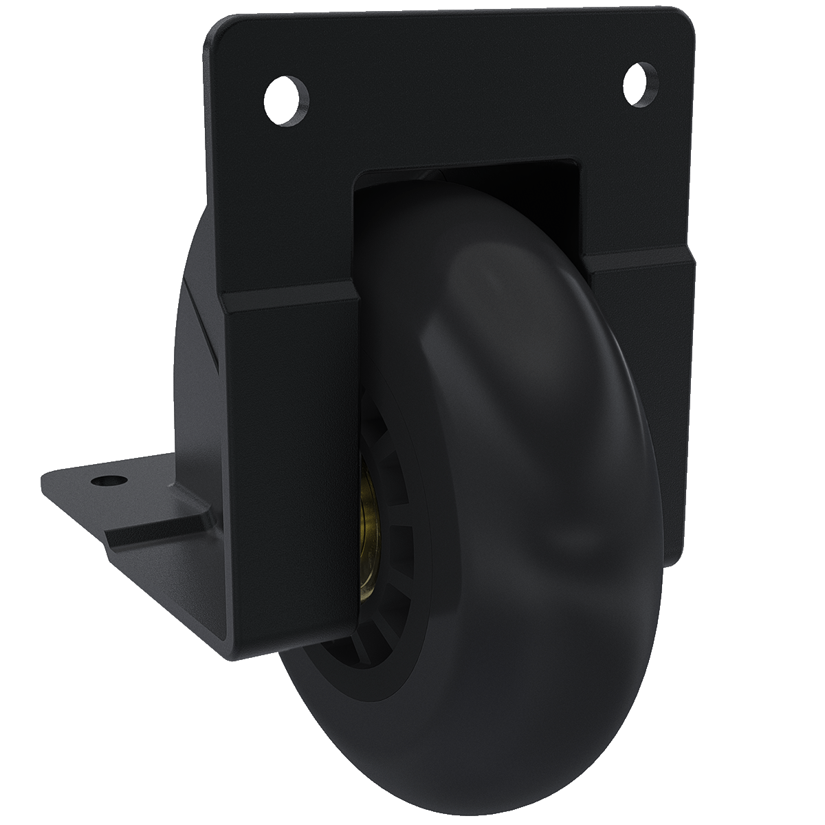 3&quot; Black Narrow  Edge Mount Caster