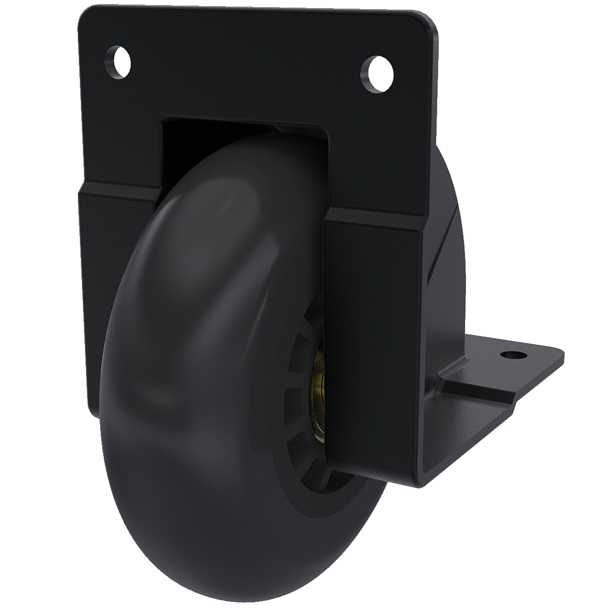 3&quot; Black Narrow  Edge Mount Caster