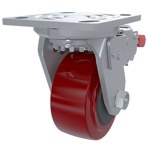 4 x 2-inch Polyurethane Swivel Caster with Full Brake