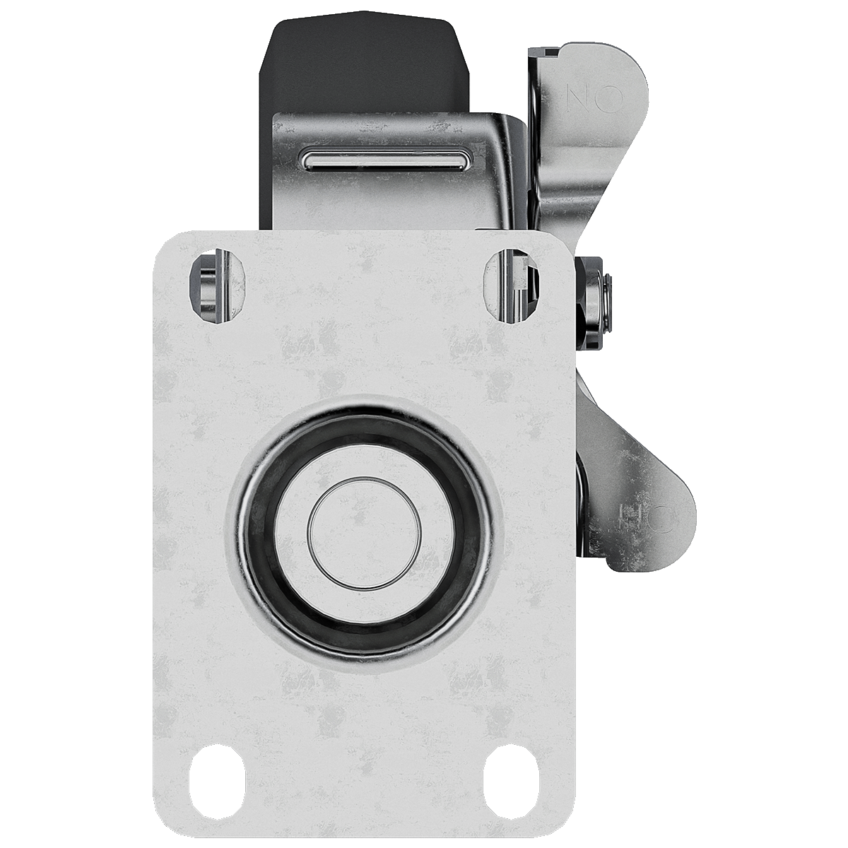 3-1/2&quot; Swivel Caster with Brake, Gray Tire and Aluminum Core