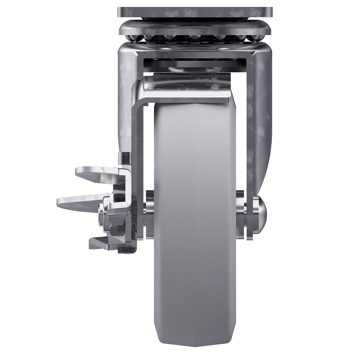 4&quot; Swivel Caster with Brake, Gray Tire and Aluminum Core