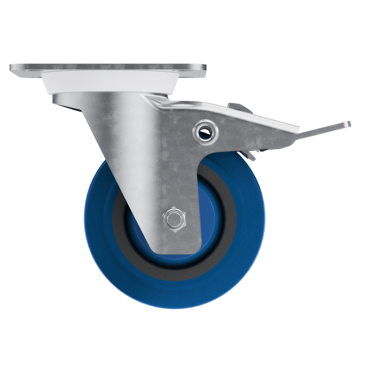4&quot; TCH Blue Swivel Caster and Brake Kit