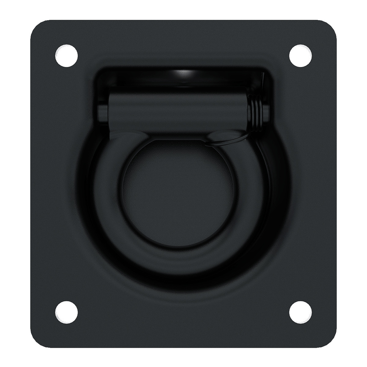 Black Tie Down Roping Eye with Spring Loaded Ring, front side