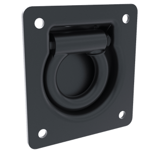 Tie Down Roping Eye with Spring Loaded Ring, Black