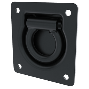 Tie Down Roping Eye with Spring Loaded Ring, Black