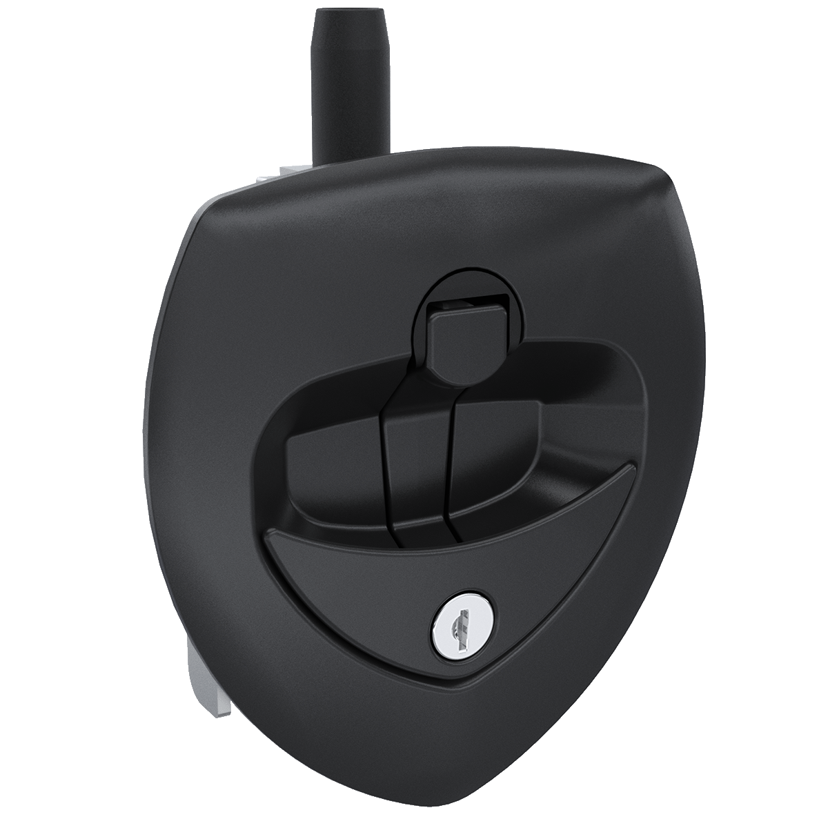 Southco Flush Mount Curved Lift-and-Turn Compression T-Handle Latch with key lock, Black