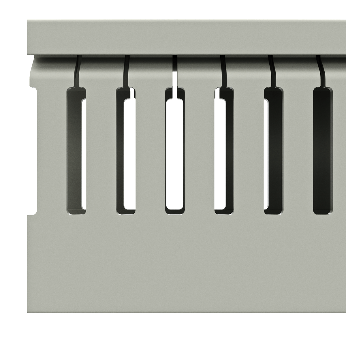 25mm x 60mm Cable Wiring Duct with Narrow Finger spacing and Removable Duct Cover, 2-meter long