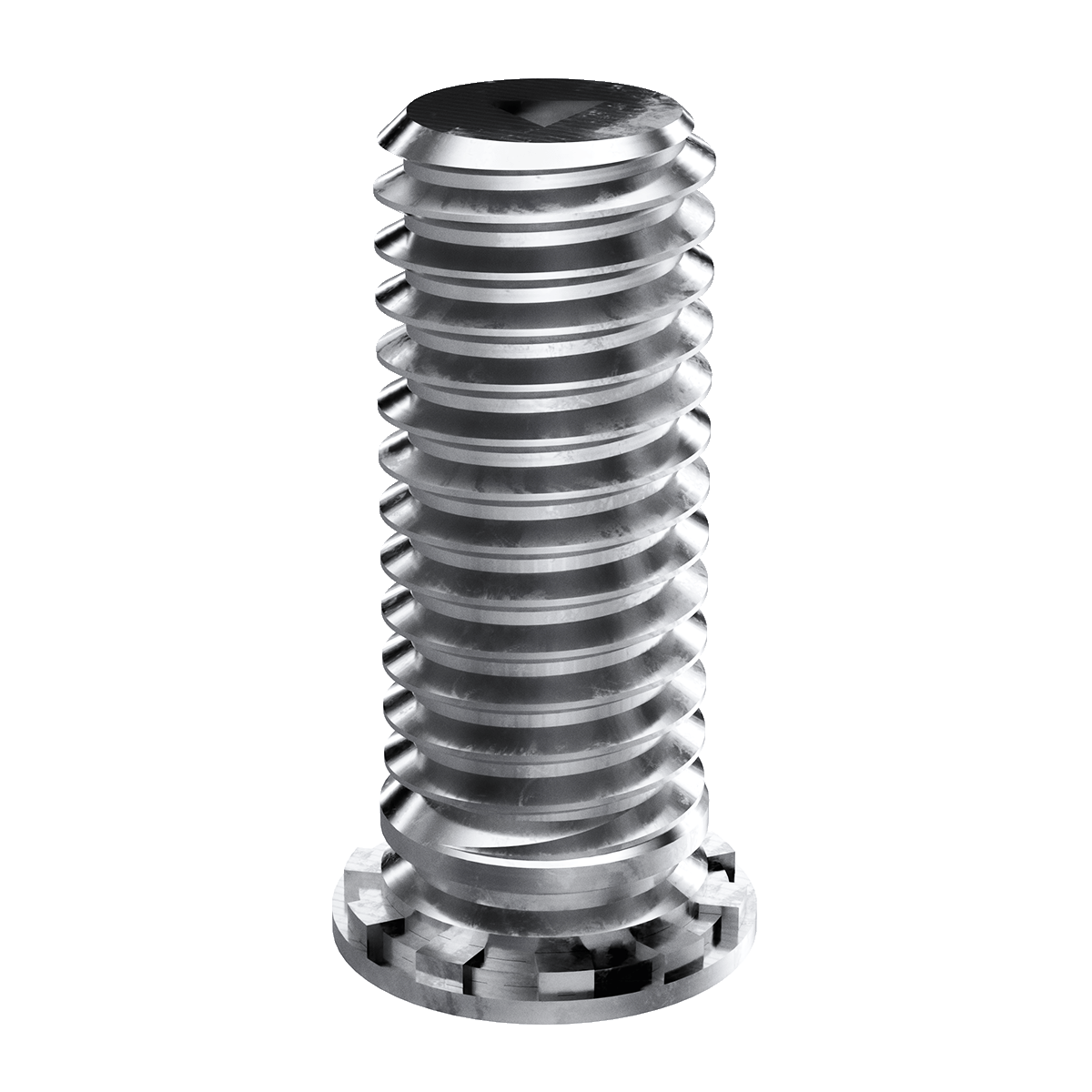 Self-Clinching Stud, Flush Head, 300 Series Stainless Steel, Passivated, M4x0.7 x 35, 100 Pack