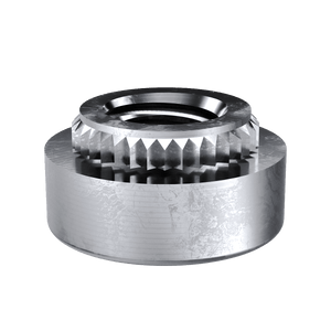 Broaching Nut, Steel, Electro Tin, Metric, M2.5x0.45, 100 Pack