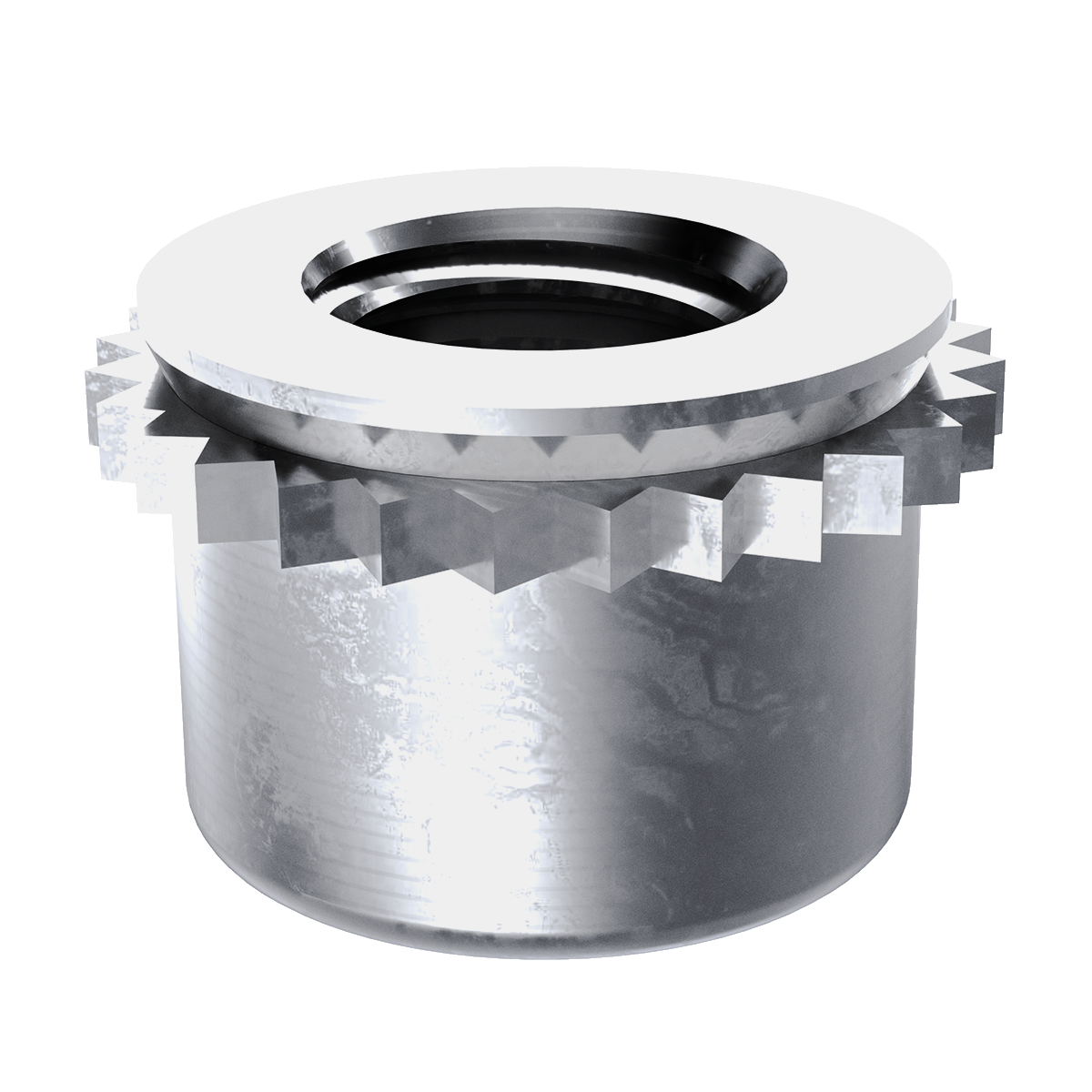 Self-Clinching Nut, Top Collar Lock Self-Clinching Nut, Steel, Zinc Clear, 10-32, 100 Pack