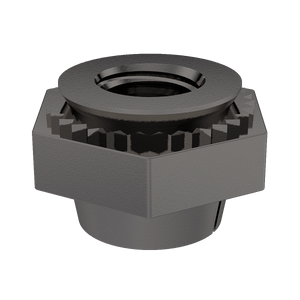 Self-Clinching Nut, Locking Thread, Steel, Black Dry Film Lubricant, Metric, M3x0.5 x 1ML, 100 Pack