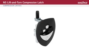 Southco Flush Mount Curved Lift-and-Turn Compression T-Handle Latch with key lock, Black