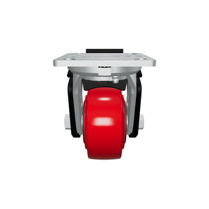 4 x 2-inch Maroon Polyurethane Swivel Caster with Wheel Brake