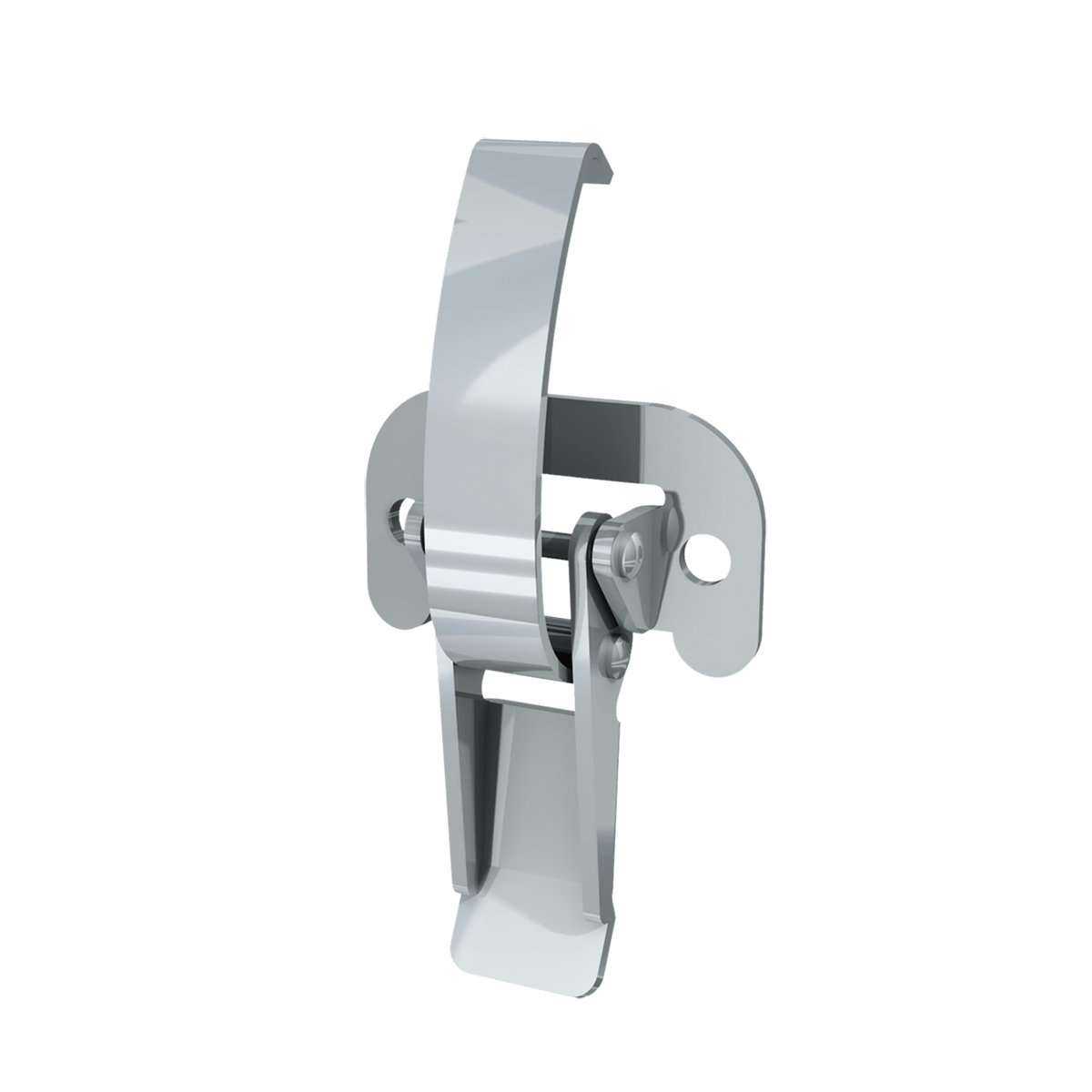 Lever Operated Drawlatch with curved mounting plate 3/4 view