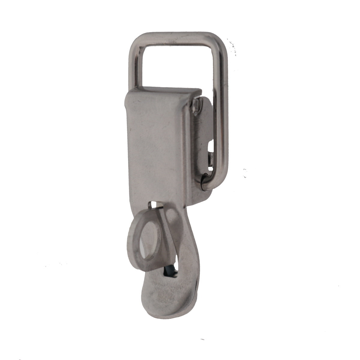 Stainless Steel Compact Pad lockable Straight loop Drawlatch, 3/4 view