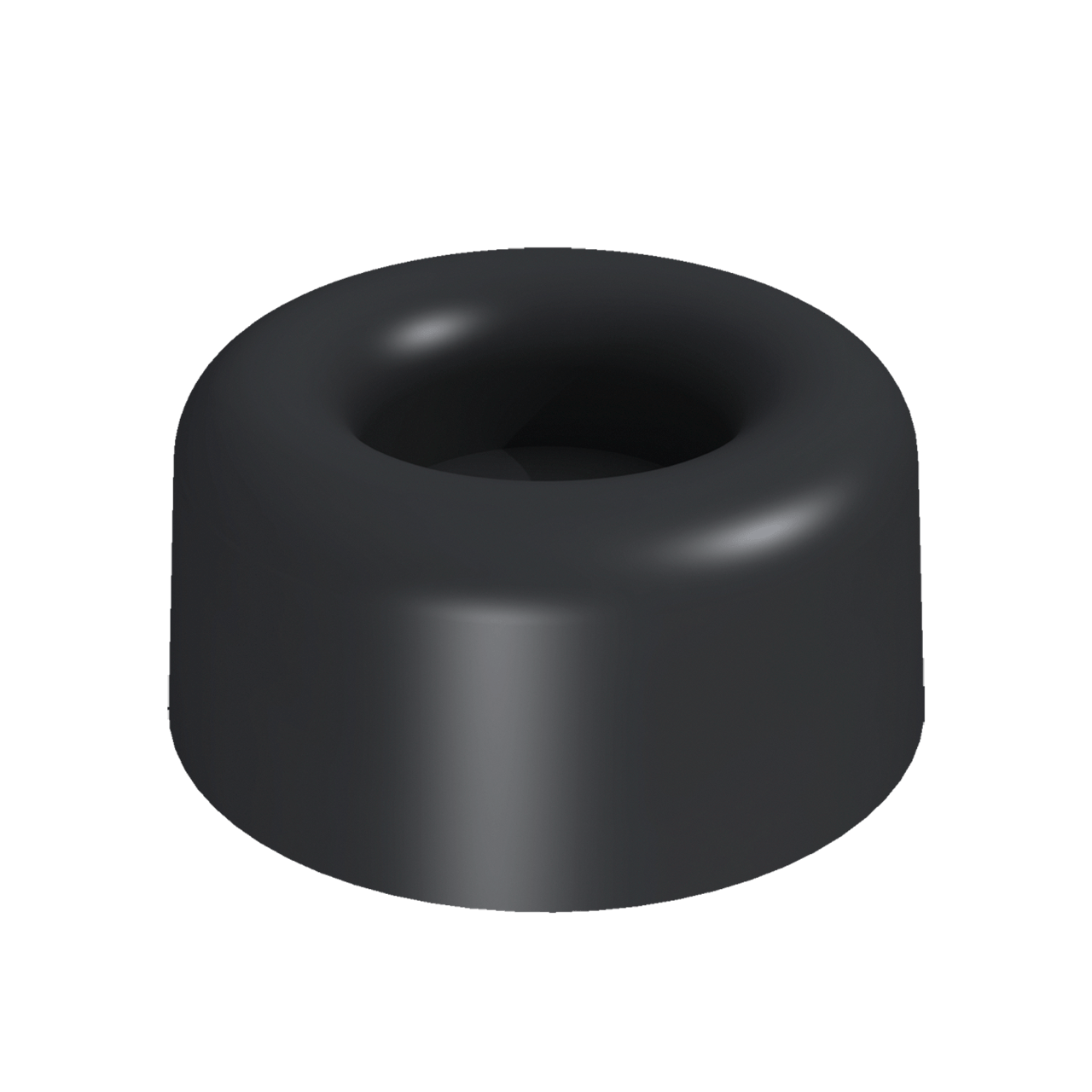 Round Rubber Foot, 3/4 view