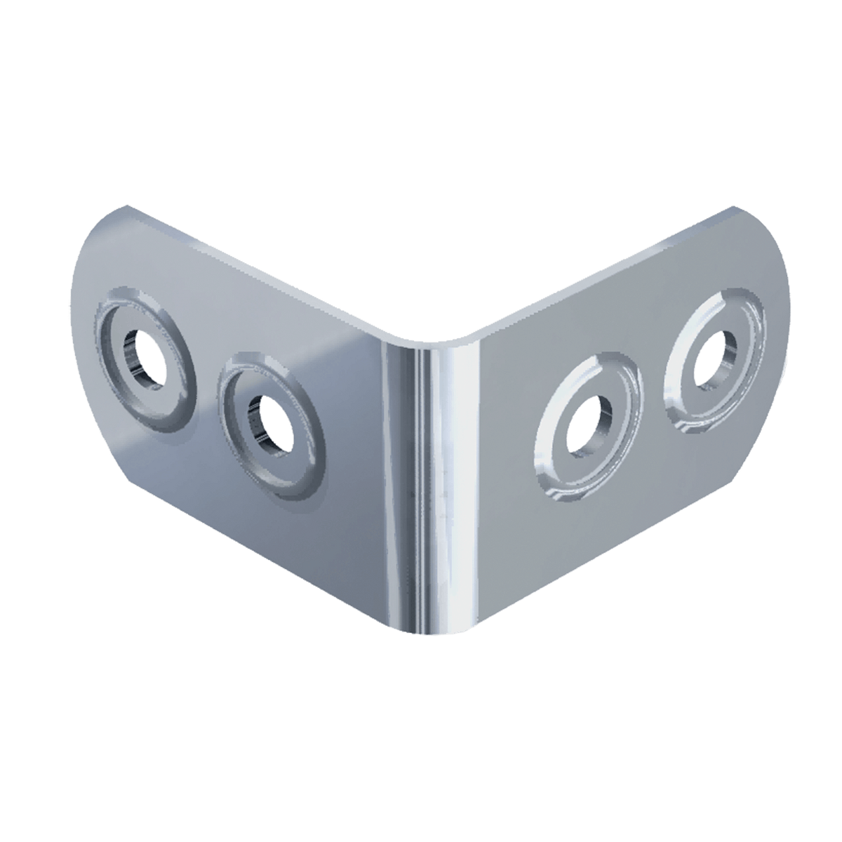 Small Four-Hole Clamp With Rivet Protectors, 3/4 view