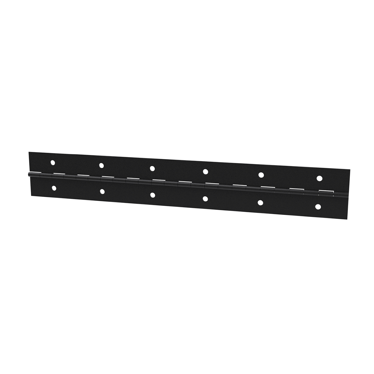 Steel Continuous Hinge - 0.04&quot; x 1.75&quot; x 72&quot; with Black Finish &amp; Mounting Holes